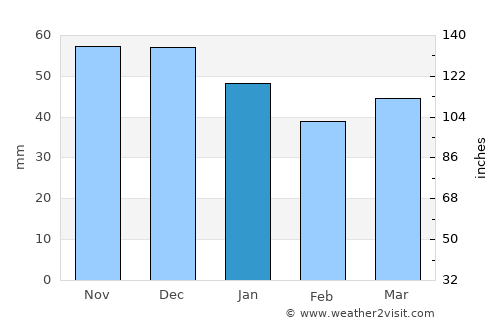 Perushtitsa average rain in January