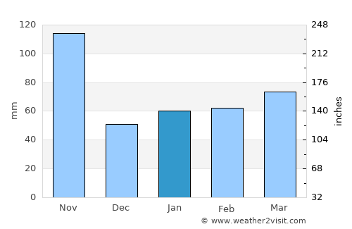 Petit Trou de Nippes average rain in January