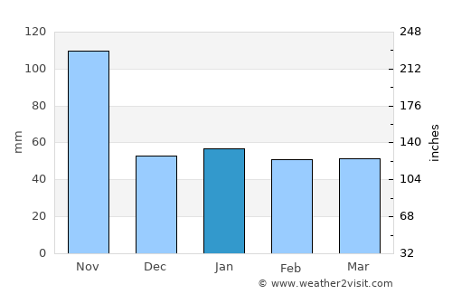Petite Anse average rain in January