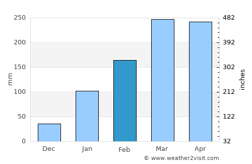 Piancó average rain in February