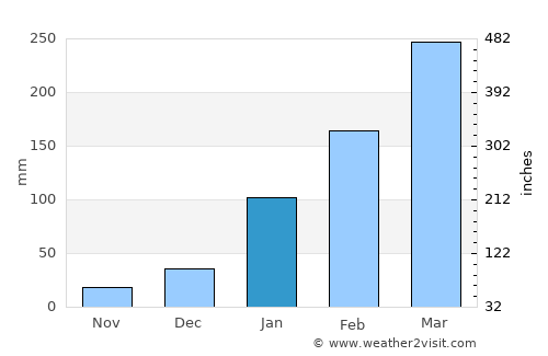 Piancó average rain in January