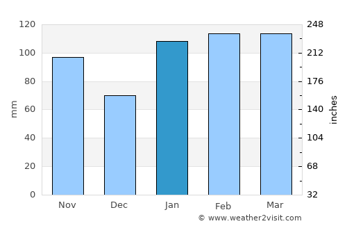 Picton average rain in January