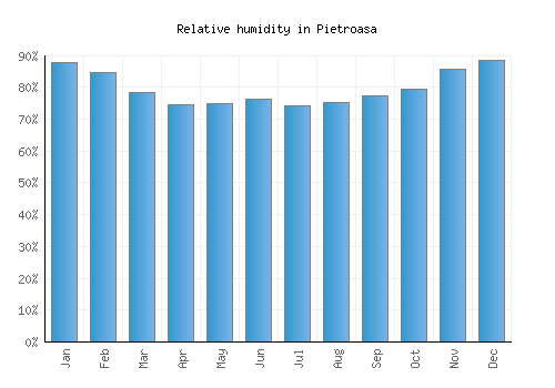 Pietroasa relative humidity averages