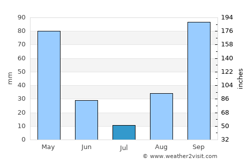 Pimenta Bueno average rain in July