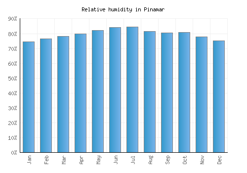 Pinamar relative humidity averages