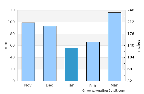 Pinckneyville average rain in January