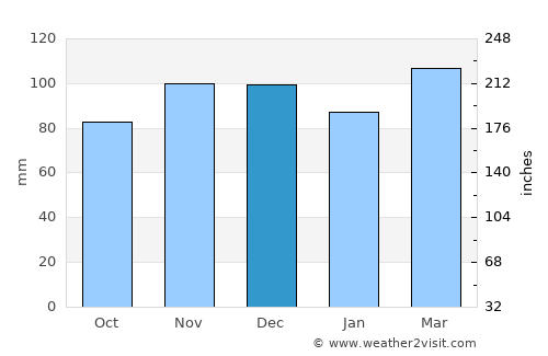 Pine Beach average rain in December