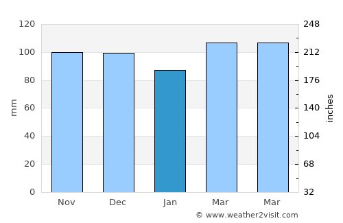 Pine Beach average rain in January
