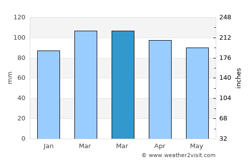 Pine Beach average rain in March