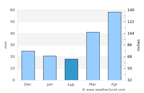 Pine City average rain in February