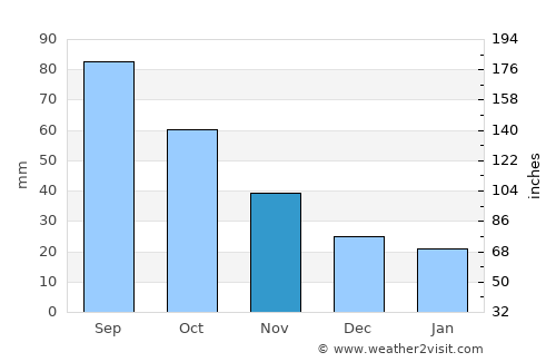 Pine City average rain in November