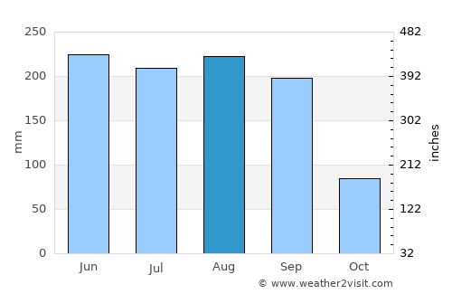 Pine Island Center average rain in August