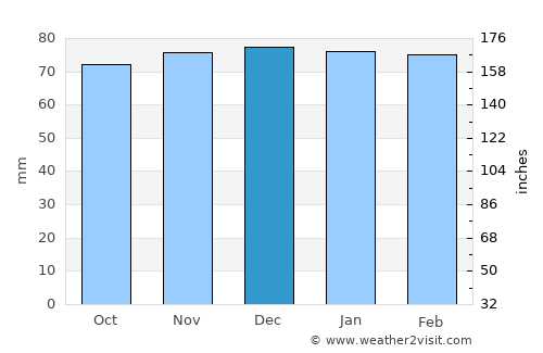Pineville average rain in December