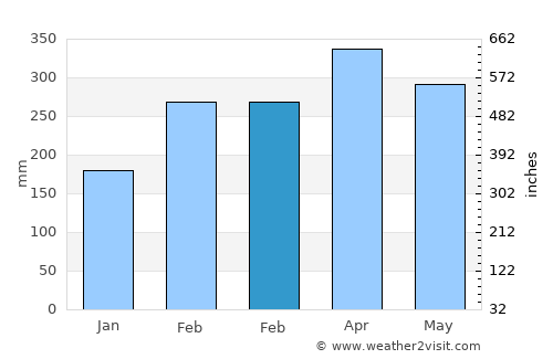 Pinheiro average rain in February