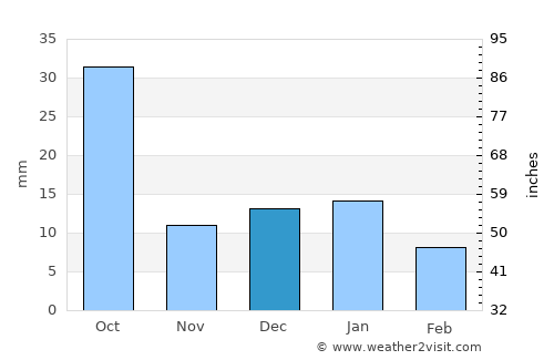 Pinos average rain in December