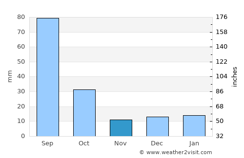 Pinos average rain in November