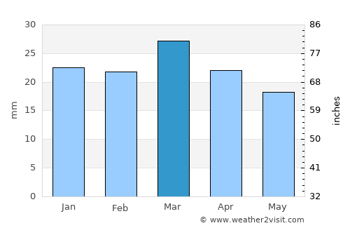 Pioche average rain in March
