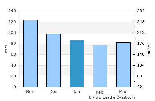 Pirano average rain in January