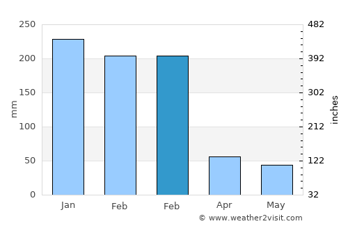 Pirapora do Bom Jesus average rain in February