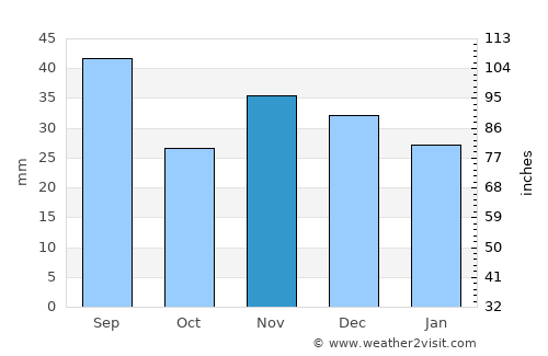 Piscu average rain in November