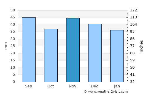 Piteşti average rain in November