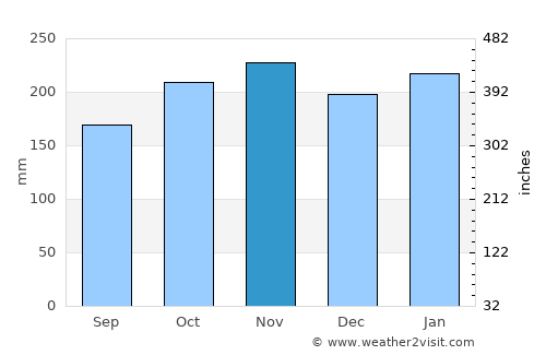 Pitogo average rain in November