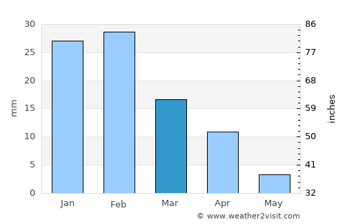 Playa del Ingles average rain in March
