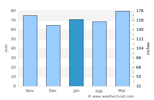 Plettenberg Bay average rain in January