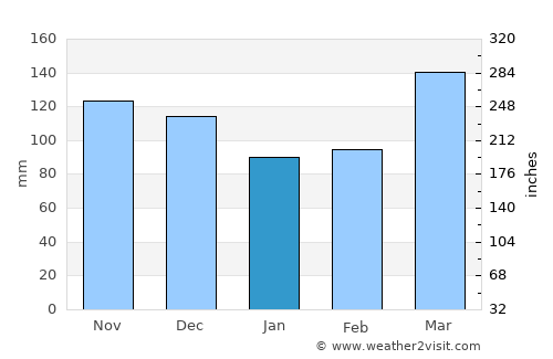 Pocahontas average rain in January