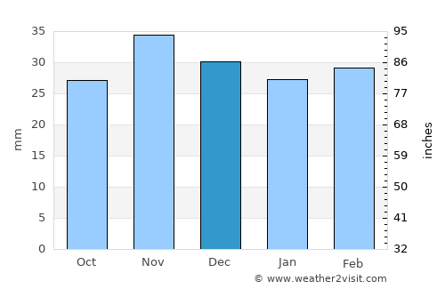 Pochidia average rain in December