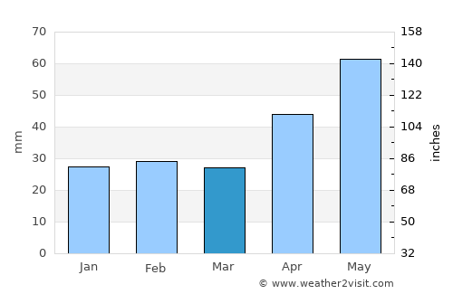 Pochidia average rain in March