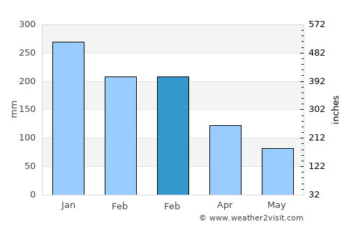 Pocok average rain in February