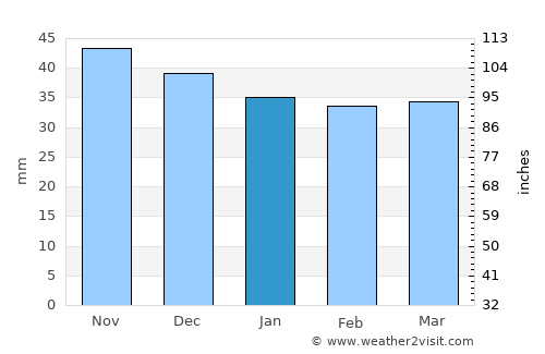 Podenii Noi average rain in January