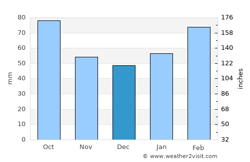 Poinciana average rain in December