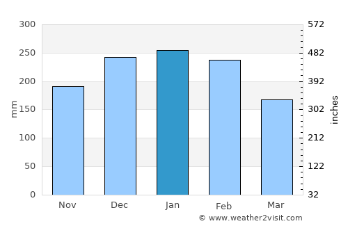 Poio average rain in January