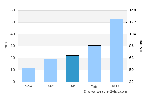 Pokhara average rain in January