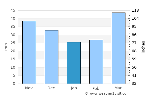 Pokrovka average rain in January