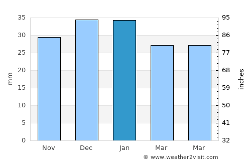 Polson average rain in January