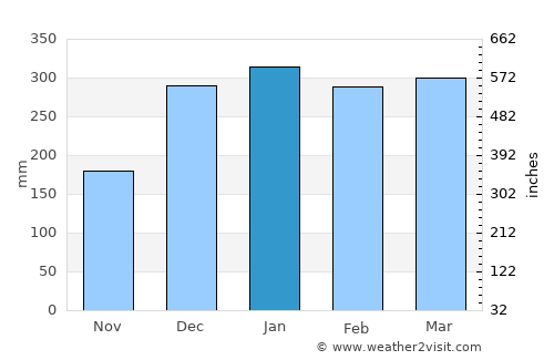Ponorogo average rain in January