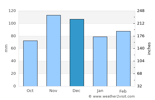 Poplar Bluff average rain in December
