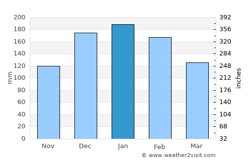 Porecatu average rain in January