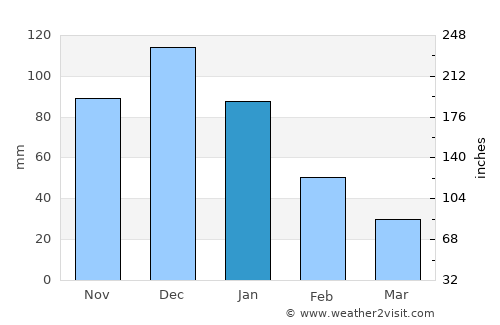 Porlamar average rain in January
