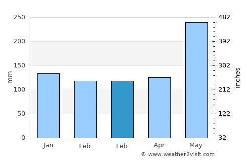 Port Antonio average rain in February