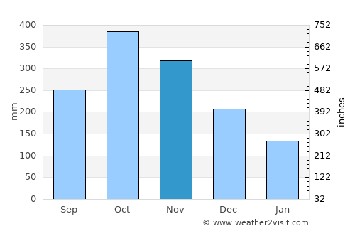Port Antonio average rain in November
