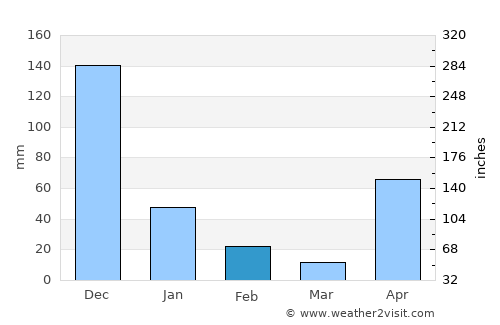 Port Blair average rain in February