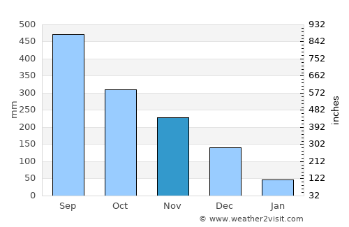 Port Blair average rain in November
