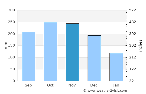 Port Dickson average rain in November