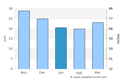 Port Elliot average rain in January