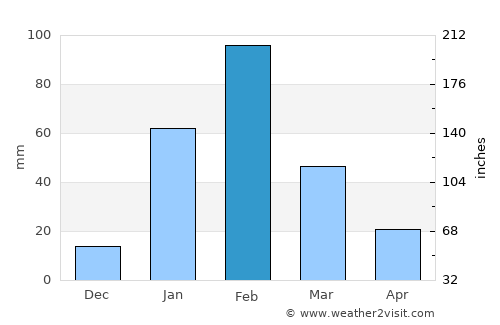 Port Hedland average rain in February