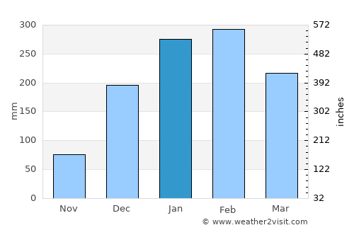 Port Louis average rain in January